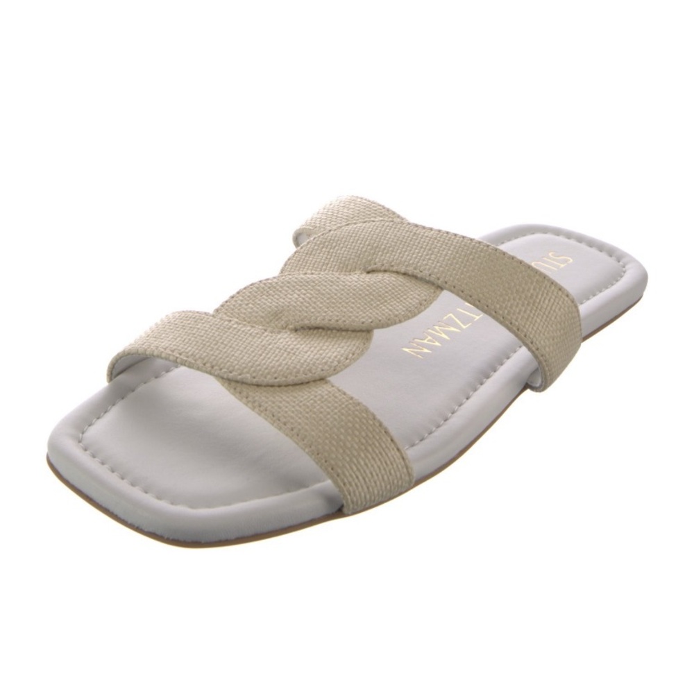 Stuart Weitzman Ibiza cream & white slide sandals